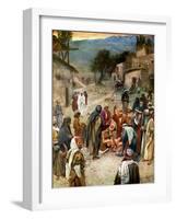 Jesus removes an evil spirit - Bible-William Brassey Hole-Framed Giclee Print