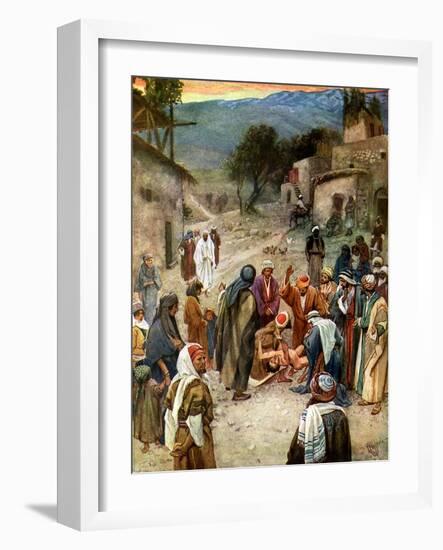 Jesus removes an evil spirit - Bible-William Brassey Hole-Framed Giclee Print