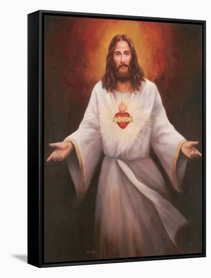 Jesus' Sacred Heart-Unknown Chiu-Framed Stretched Canvas