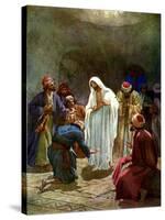 Jesus shows the disciples his wounds - Bible-William Brassey Hole-Stretched Canvas