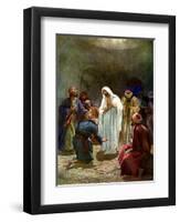 Jesus shows the disciples his wounds - Bible-William Brassey Hole-Framed Giclee Print