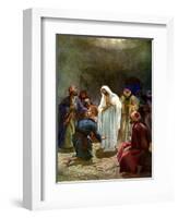 Jesus shows the disciples his wounds - Bible-William Brassey Hole-Framed Giclee Print