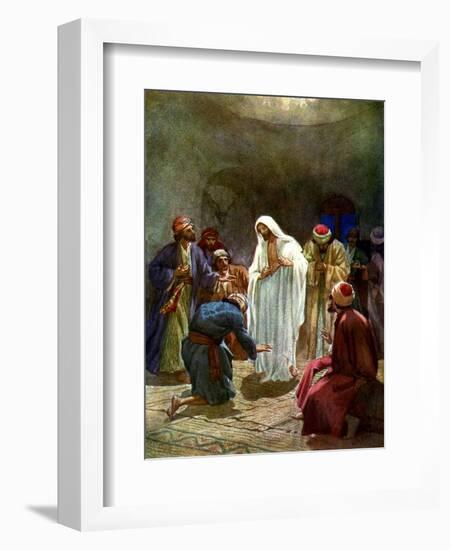 Jesus shows the disciples his wounds - Bible-William Brassey Hole-Framed Giclee Print