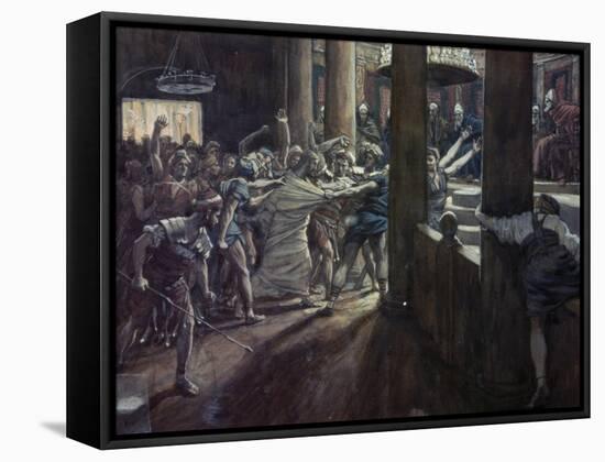 Jesus Taken Before Annas-James Tissot-Framed Stretched Canvas