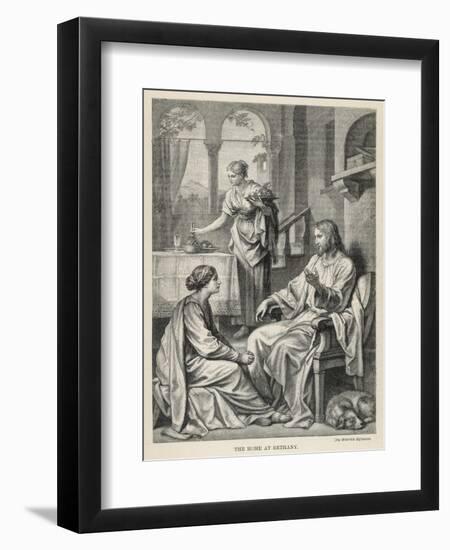 Jesus Talks with Mary While Martha Does Housework-Heinrich Hofmann-Framed Photographic Print