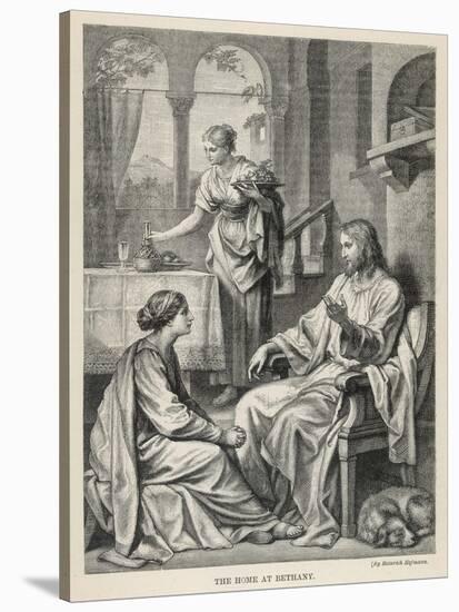 Jesus Talks with Mary While Martha Does Housework-Heinrich Hofmann-Stretched Canvas