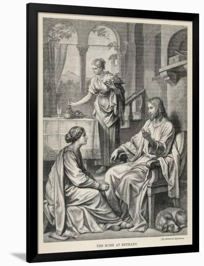 Jesus Talks with Mary While Martha Does Housework-Heinrich Hofmann-Framed Photographic Print