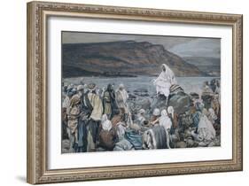 Jesus Teaching by the Seashore-James Tissot-Framed Giclee Print