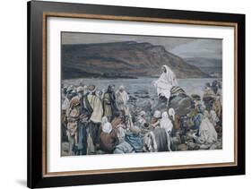 Jesus Teaching by the Seashore-James Tissot-Framed Giclee Print