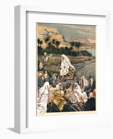 Jesus Teaching on the Sea Shore, C1890-James Jacques Joseph Tissot-Framed Giclee Print