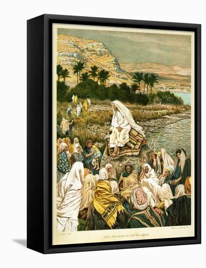 Jesus Teaching on the Sear Shore - St Mark - Bible-James Jacques Joseph Tissot-Framed Stretched Canvas