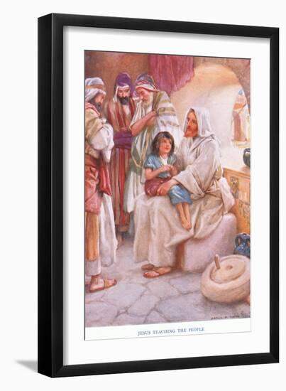 Jesus Teaching the People-Arthur A. Dixon-Framed Giclee Print