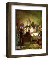 Jesus tells his disciples that he will be betrayed - Bible-William Brassey Hole-Framed Giclee Print