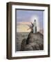 Jesus Tempted by the Devil. Engraving. Colored.-Tarker-Framed Giclee Print