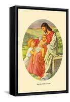 Jesus, The Children's Friend-Plockhorst-Framed Stretched Canvas