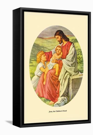 Jesus, The Children's Friend-Plockhorst-Framed Stretched Canvas