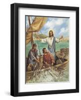 Jesus the Fisherman-Bev Lopez-Framed Art Print