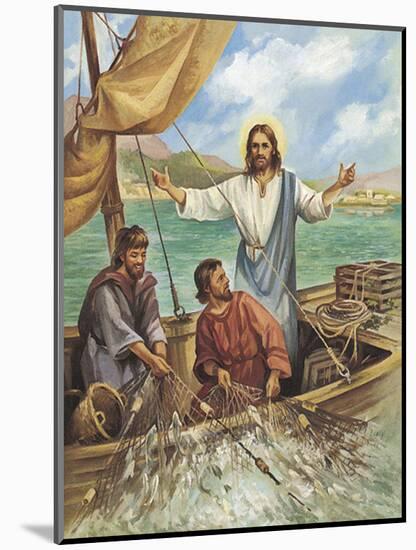 Jesus the Fisherman-Bev Lopez-Mounted Art Print