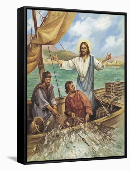 Jesus the Fisherman-Bev Lopez-Framed Stretched Canvas