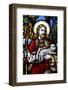 Jesus the Good Shepherd, 19th century stained glass in St. John's Anglican church, Sydney-Godong-Framed Photographic Print