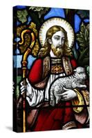 Jesus the Good Shepherd, 19th century stained glass in St. John's Anglican church, Sydney-Godong-Stretched Canvas