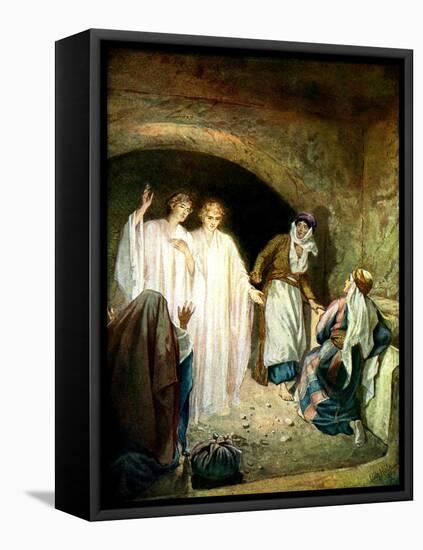 Jesus' tomb is found empty - Bible-William Brassey Hole-Framed Stretched Canvas