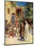 Jesus turns water into wine - Bible-William Brassey Hole-Mounted Giclee Print