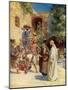 Jesus turns water into wine - Bible-William Brassey Hole-Mounted Giclee Print