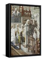Jesus Unrolls the Book in the Synagogue, Illustration for 'The Life of Christ', C.1886-96-James Tissot-Framed Stretched Canvas
