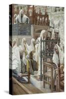 Jesus Unrolls the Book in the Synagogue, Illustration for 'The Life of Christ', C.1886-96-James Tissot-Stretched Canvas