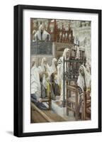 Jesus Unrolls the Book in the Synagogue, Illustration for 'The Life of Christ', C.1886-96-James Tissot-Framed Giclee Print