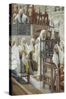 Jesus Unrolls the Book in the Synagogue, Illustration for 'The Life of Christ', C.1886-96-James Tissot-Stretched Canvas