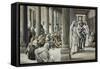 Jesus Walking on Solomon's Porch-James Tissot-Framed Stretched Canvas