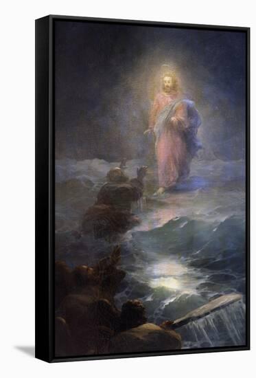 Jesus Walking on Water-Ivan Konstantinovich Aivazovsky-Framed Stretched Canvas