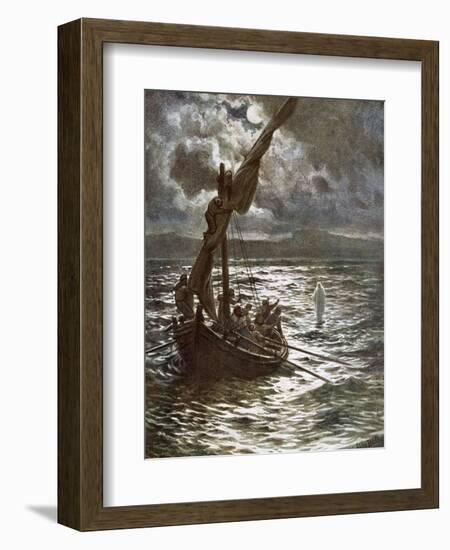 Jesus Walking Upon the Sea-William Brassey Hole-Framed Premium Giclee Print