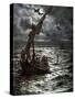 Jesus walks on the water - Bible-William Brassey Hole-Stretched Canvas