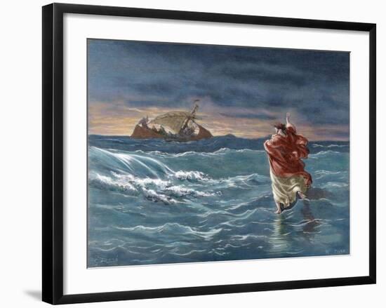 Jesus Walks on the Water of the Sea of Galilee-null-Framed Giclee Print