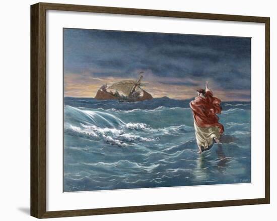 Jesus Walks on the Water of the Sea of Galilee-null-Framed Giclee Print