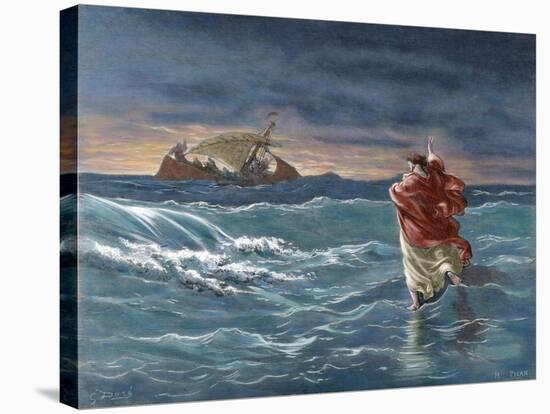 Jesus Walks on the Water of the Sea of Galilee-null-Stretched Canvas