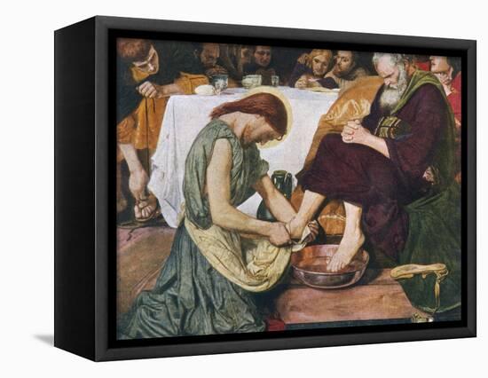 Jesus Washes Peter's Feet at Passover-null-Framed Stretched Canvas