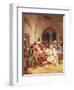 Jesus Washing His Disciples' Feet-William Brassey Hole-Framed Premium Giclee Print