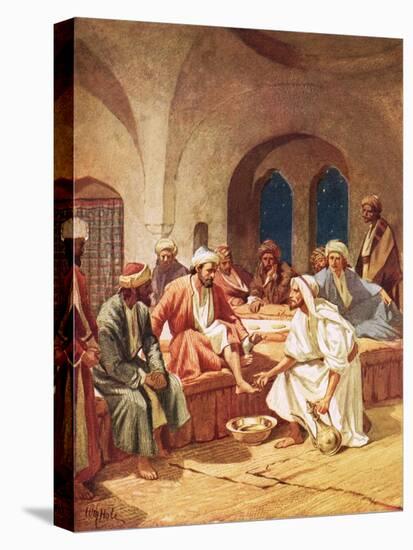 Jesus Washing His Disciples' Feet-William Brassey Hole-Stretched Canvas