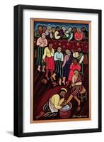 Jesus Washing the Disciples' Feet, 2000-Laura James-Framed Giclee Print