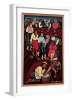Jesus Washing the Disciples' Feet, 2000-Laura James-Framed Giclee Print