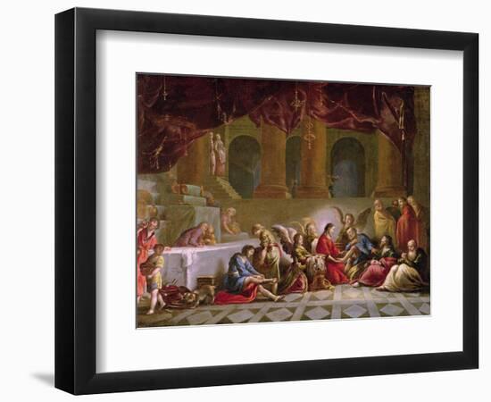 Jesus Washing the Disciples Feet-Claude Vignon-Framed Giclee Print