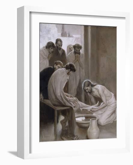Jesus Washing the Feet of his Disciples, 1898-Albert Gustaf Aristides Edelfelt-Framed Giclee Print
