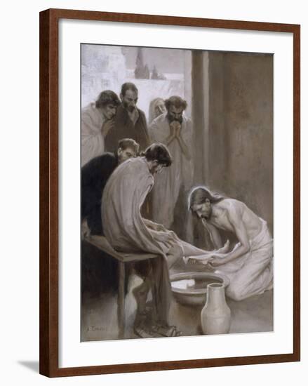 Jesus Washing the Feet of his Disciples, 1898-Albert Gustaf Aristides Edelfelt-Framed Giclee Print