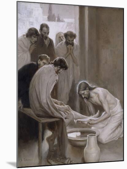 Jesus Washing the Feet of his Disciples, 1898-Albert Gustaf Aristides Edelfelt-Mounted Giclee Print