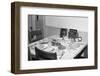 Jesus Watches over the Dinner Table, Ca. 1956-null-Framed Photographic Print