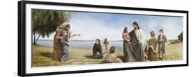 Jesus with Children-David Lindsley-Framed Premium Giclee Print